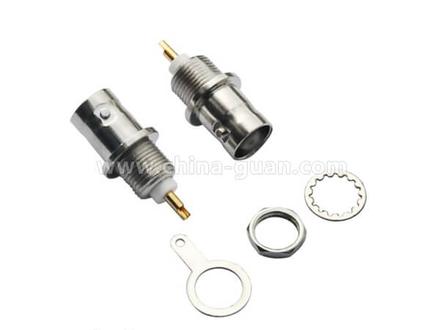 BNC female straight connector, 50 Ω, zinc alloy