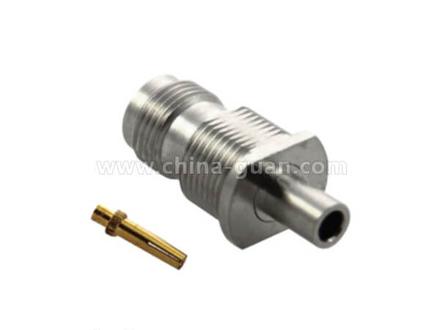 TNC female straight bulkhead solder connector