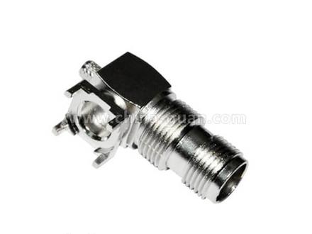 TNC female right-angle bulkhead connector