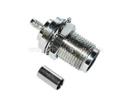 TNC female straight bulkhead crimp connector