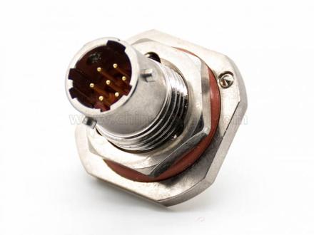 Y50X coaxial straight bulkhead connector, waterproof, nickel-plated