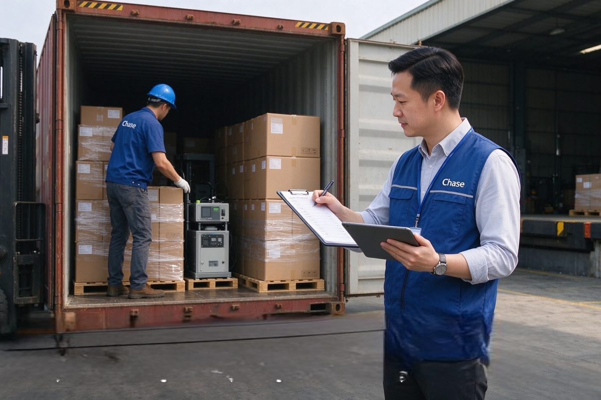 Container loading supervision by the Chase team